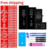 High Capacity Rechargeable Battery for Apple Iphone XR X Xs 11 12 13 Pro Max Mini SE2 Bateria for Iphone 6 6s 7 8 8plus Battery