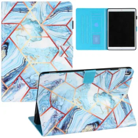 Blue Marble Pattern PU Leather Wallet Pad Case With Kickstand For IPad Air 5 Gen 10.9 Air4 IPad Pro 11 Inch IPad 9 8 Gen 7th