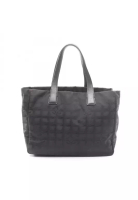 Chanel Pre-Loved Chanel New travel line MM Handbag tote bag nylon canvas leather black black hardwar