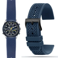 Fluoro rubber Watch Strap For Citizen Blue Angel AT8020 first generation watchband AT8020-54L waterproof watch band accessories