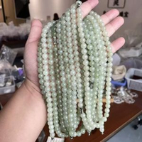 天然和田玉珠子散珠108顆佛珠玉石手鍊串珠