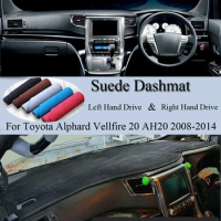 Suede Leather Dashmat Dashboard Cover Pad Dash Mat Car Accessories Sunshades For Toyota Alphard Vellfire 20 AH20 2008 2009- 2014
