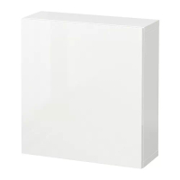 BESTÅ 上牆式收納櫃組合, 白色/selsviken 高亮面 白色, 60x22x64 公分