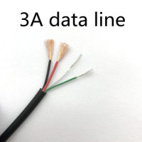 3A Data Line Typc c/ios Fast Charging Line DIY Repair Connector Data Transmission USB Power Cord 22AWG + 28AWG 4Core
