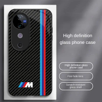 For vivo V40[5G] Stylish Glass Phone Case, Shockproof & Shatter-Resistant Protective Cover
