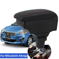 For Mitsubishi Mirage Space Star 2014 - 2018 Armrest Box For Mitsubishi Attrage Mirage Car Armrest Central Storage Box with USB