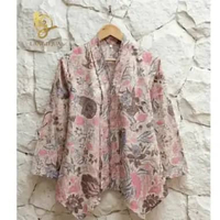 LINGGAR BLUS BATIK TIGA NEGERI | ATASAN BATIK WANITA BUSUI MOTIF BUNGA L bunga pink