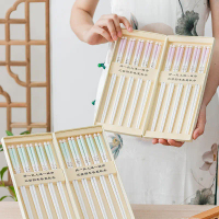 10 Pairs of Ceramic Chopsticks Chinese Style Home Use High Aesthetic Non-Slip Heat Resistant Zen Lot