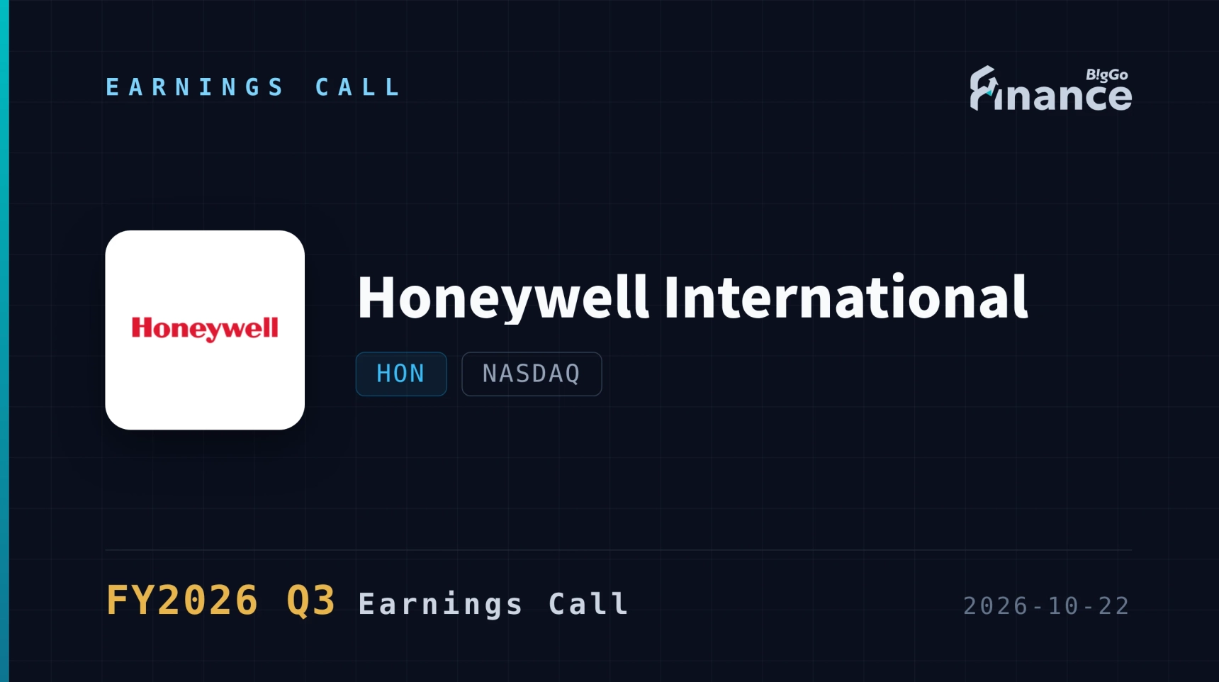 [Honeywell International Q3 2026 Earnings Call] Honeywell Technologies Raises Full-Year EPS Guidance to $8.40-$8.45 After 34% Q3 Adjusted EPS Jump to $2.27
