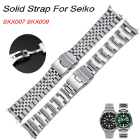 Solid for Jubilee Oyster Bracelet for Seiko SKX007 SKX009 Arc End Stainless Steel Strap for Rolex Watchband 18/19/20/21/22/24mm