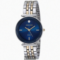 【ANNE KLEIN】ANNE KLEIN安妮克萊恩女錶型號AN00431(寶藍色錶面金色錶殼金銀相間精鋼錶帶款)