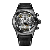 watch men,mens automatic watches Reef Tiger black luxury waterproof mechanical wristwatch sport prep