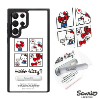 三麗鷗 Kitty Samsung Galaxy S22 Ultra / S22+ / S22 專利軍規防摔立架手機殼-哈囉凱蒂
