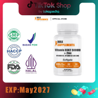 Vitamin D3K2 5000lU + Zink, menjaga kerangka tulang yang kuat, meningkatkan kekuatanimun, dan menduk