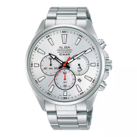 Alba Jam Tangan Pria Alba Active AT3G57X1 ChronographÂ Men Silver Dial Stainless Steel Strap