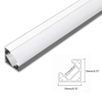 5/10-Pack 3.3FT 1M Strip Aluminum Channel V Shape With Diffuser,Under Cabinet Counter 12mm Wide Corner Tape Light Profile Track