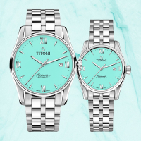 TITONI瑞士梅花錶 空中霸王系列 機械對錶 男士腕錶 83908 S-691 40mm 女士腕錶 23908 S-691 29mm