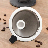 Coffee Dripper for Cup Stainless Steel Coffee Filter Set for Pour Over Brewing Easy to Clean Reusable Cone Filter for Single