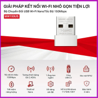 Cáp mạng [Hỏa Tốc] Bộ Chuyển Đổi USB Wifi Nano Mercusys MW150US Chuẩn 150Mbps
