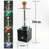 Shisha Bar Acrylic Hookah Water Pipe Hubbly Hubbly Smoke Set Led Light Hukka