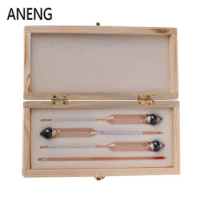 ANENG 3 Pcs 0-100% Hydrometer Alcoholmeter Tester Set Alcohol Concentration Meter + Thermometer High quality