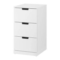 NORDLI 抽屜櫃/3抽, 白色, 40x76 公分