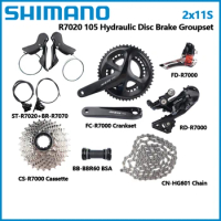 SHIMANO 105 R7000 R7020 2x11 Speed Groupset 165MM 170MM 172.5MM 175MM Crank Road Bike Bicycle R7070 Hydraulic Disc Brake Set