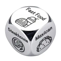 Stainless Steel Food Decision Dice Pizza Fast Food Mexican Sushi Chinese Steakhouse For Daily Food Decision Home Decoration