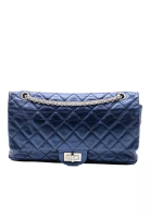 CHANEL 二手香奈兒金屬菱格紋做舊小牛皮復刻版 2.55 雙蓋 227