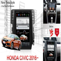 12.3 "PX6 5G Car Radio Multimeda For Honda Civic 2015-2050 Android Auto Carplay Stereo gps Navigation 2 din Tesla Style Camera