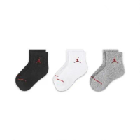 Nike 襪子 Jordan Cushioned 童襪 黑白灰 厚底 毛巾布 三雙入 JD2113041GS-003