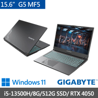 GIGABYTE 技嘉 15.6吋i5獨顯RTX電競筆電(G5 MF5-52TW383SH/i5-13500H/8G/512G SSD/RTX4050/W11)
