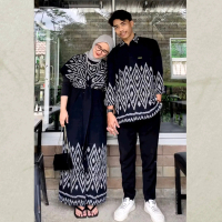 Batik couple suami istri ready size L XL XXL Katun Tenun Viona Black Mamba Dress Wanita Celana Pasan