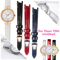 Fashion Genuine Leather Women's Watch Strap for 1853 Tissot T094 Flamenco Series T094210 Watch Bracelet 12mm WatchBand Send tool