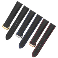 Nylon Watchband 19mm 20mm 21mm 22mm Black White Red Blue White Line Bracelet For Mido Citizen Canvas Folding Buckle Watch Chain