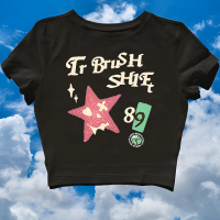 CROP TOP TR BRUSH SHIET| GRUNGE | CROPTOP | CROP TEE STYLE Y2K VINTAGE AESTHETIC | KAOS STREETWEAR |