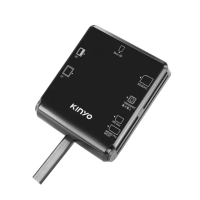 【KINYO】USB2.0多合一晶片讀卡機 加長版1.2M(ATM轉帳/報稅/儲值 KCR-6254)