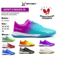 Sepatu Futsal SATSET X Eagless In Series Size 38-44 Dewasa 8 warna 44 Hitam