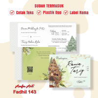 (50 pcs) Cetak Undangan Pernikahan Murah Elegan Motif Wayang Hijau Lipat 2 Fd 143 Undangan Nikah, kh