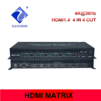 HDMI-compatible 0404 matrix switch 4x4 4 IN4 OUT 4 channels 2k 4k HDMI-compatible 4 in 4 out all digital 3D matrix switcher