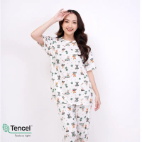 Short set and Evening Set Adults - Tencel Set Fox, Rabbit and Koala Driving Car