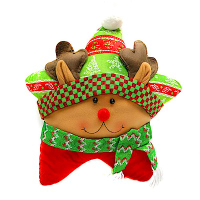 交換禮物-摩達客 超萌聖誕快樂五角星抱枕-圍巾麋鹿YS-CTD018005
