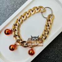 Kalung Kucing Preman Rantai Akrilik Lonceng 3 Ukuran 14Mm Terlaris