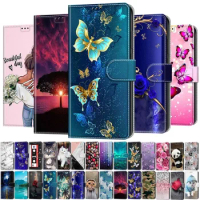 Lovely Butterfly Wallet Case For Samsung Galaxy S23 Ultra S22 Plus S21 FE S20 FE Magnetic Flip Leather Card Slot Phone Cover