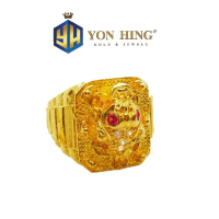 Cincin Katak Pelbagai Emas 916 Saiz 12 13.5 15.5 16 17.5 18 18.5 19.5 20 22 24 27 Yon Hing