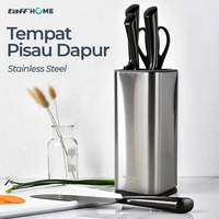 TaffHOME Tempat Pisau Dapur Stainless Steel - Menyimpan Pisau dengan Rapi, Mudah Ditemukan IH Silver