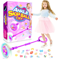 Ankle Skip Ball for Kids: 4-8 Years Old Girls' Skip It Toy, Outdoor Toys Gift for 6-8 Year Old Girl