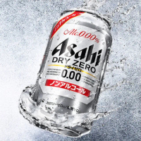 【ASAHI 朝日】350mlx8入日本原裝進口 DRY ZERO 0%無酒精啤酒風味碳酸飲料 350ml(低卡低熱量 無糖濃氣泡水)