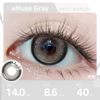 ซื้อ2คู่แถมน้ำตาเทียม【ซื้อ1ได้5ชิ้น】คอนแทคเลนส์ตาโต Jewelry Gray ตาหวาน มีค่าสายตา Sweet Bubbles 0.0