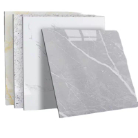 แผ่นปูพื้นPVCขนาดใหญ่ 60x60 ซม. แบบติดเองหนา2.0mm ทนน้ำ100% กันลื่นIPX4 ลายหินอ่อน/ลายไม้ธรรมชาติ คร